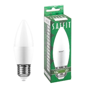Лампа светодиодная SAFFIT SBC3715 LED 15Вт Е27 белый матовая свеча