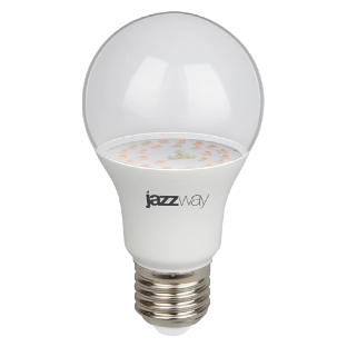 Лампа светодиодная JazzWay PPG A60 Agro 9Вт грушевидная прозрачная E27 IP20 для растений clear