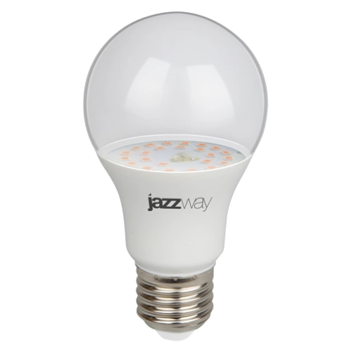 Лампа светодиодная JazzWay PPG A60 Agro 9Вт грушевидная прозрачная E27 IP20 для растений clear