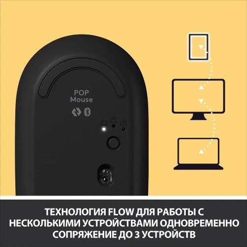 Мышь беспроводная Logitech POP Mouse желтый, 4000 dpi, Bluetooth, кнопки - 4