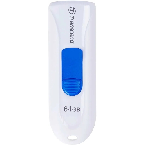 Флешка USB Transcend JetFlash 790 (TS64GJF790W), 64Gb, USB 3.0, R/W 70/25, белый/синий