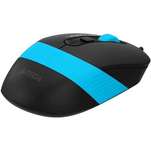 Мышь проводная A4Tech Fstyler FM10S черный/голубой, 1600 dpi, USB, кнопки - 4