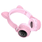 Беспроводные/проводные наушники Hoco W27 розовый, накладные, Bluetooth + проводной, 