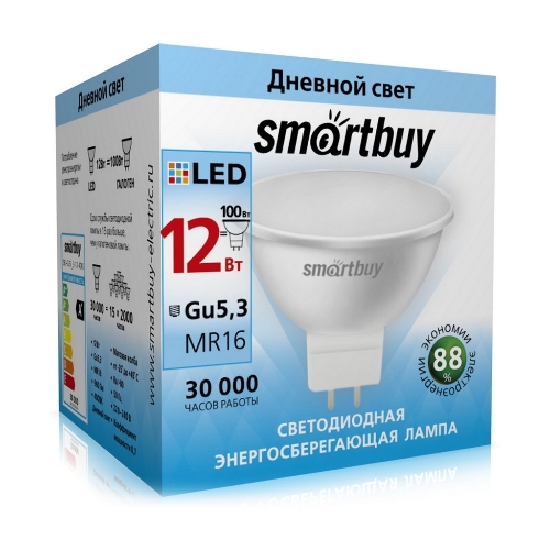 Лампа светодиодная Smartbuy 12W/4000K/GU5.3 (SBL-GU5_3-12-40K)