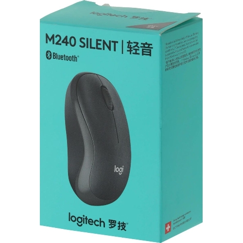 Мышь беспроводная Logitech M240 SILENT графитовый, 4000 dpi, Bluetooth, кнопки - 3