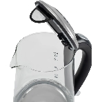 Чайник электрический Hyundai HYK-G8406 1.7 л, 2200 Вт, прозрачный/черный (корпус: нержавеющая сталь)