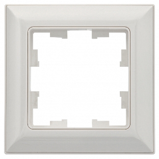 Рамка 1-местная IEK BRITE РУ-1-Бр DECOR белый/белый 3D-форма