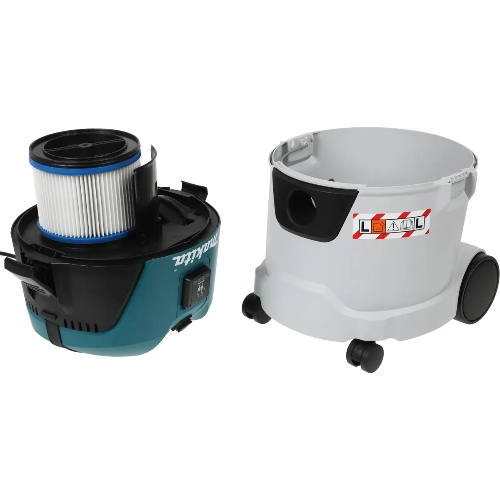 Строительный пылесос Makita VC2512L серый, 1000 Вт, уборка сухая/влажная, пылесборник мешок/контейнер, 25 л