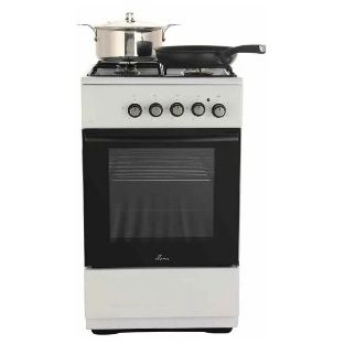 Плита комбинированная Flama L FK 1412 белый, конфорок 4 газовых, духовка 50 л, 50 см x 85 см x 60 см