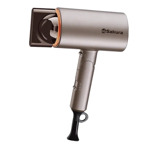 Фен SAKURA SA-4043BR коричневый, 2000 Вт, компактный