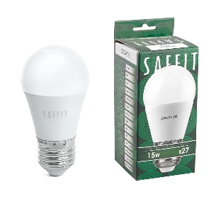 Лампа светодиодная SAFFIT SBG4515 LED 15Вт Е27 дневной матовый шар