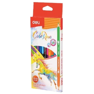 Карандаши цветные Deli EC00520 ColoRun, двухцветные, липа, 24 цвета, коробка с европодвесом (12шт)