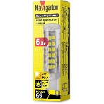 Лампа светодиодная Navigator NLL-P-G9-6-230-3K 6Вт капсульная 3000К теплый белый G9 480лм 230В