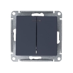 Механизм выключателя 2-кл. СП AtlasDesign 10А IP20 (сх. 5а) 10AX с подсветкой грифель