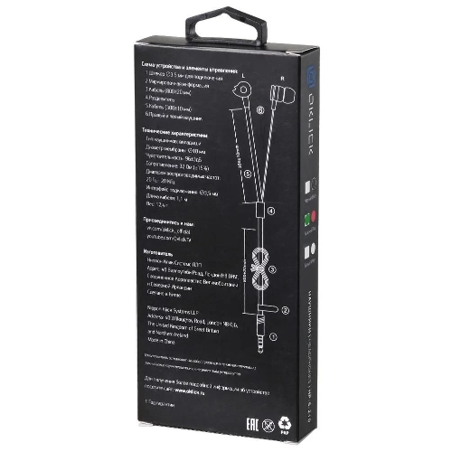 Проводные наушники Oklick HP-S-210 красный, внутриканальные, Jack 3.5 мм