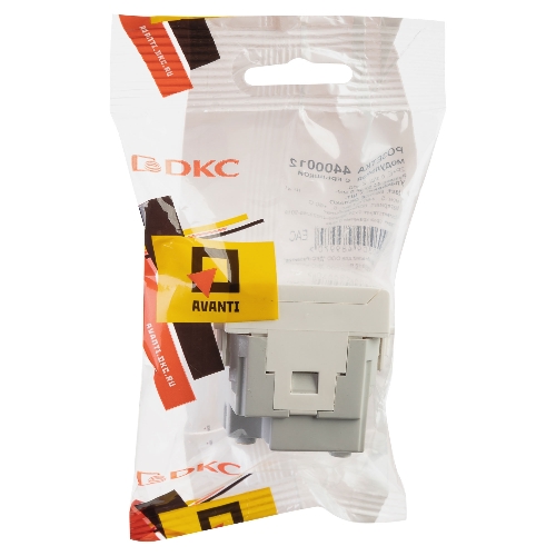 Розетка с крышкой модульная DKC 4400012 2P+E, с з/ш, 