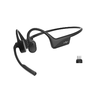 Беспроводные наушники SHOKZ OpenComm2 UC черный, костная проводимость, Bluetooth + USB-адаптер, до 16 ч
