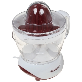 Соковыжималка Scarlett SC-JE50C06 белый/коричневый, цитрусовая, 25 Вт, 700 мл, механическое
