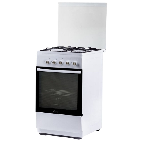 Плита комбинированная Flama L FK 1412 белый, конфорок 4 газовых, духовка 50 л, 50 см x 85 см x 60 см