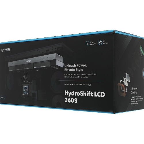 Система жидкостного охлаждения Lian-Li HydroShift LCD 360S Soc-AM5/AM4/1700 черный 4-pin 29.8dB Al+Cu LCD 330W Ret (G89.GHSLCD36SB.R0)