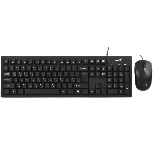 Комплект клавиатура+мышь Genius KM-100SE проводной, USB, 1200 DPI, чёрный