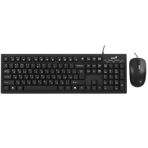 Комплект клавиатура+мышь Genius KM-100SE проводной, USB, 1200 DPI, чёрный