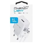Сетевое зарядное устройство Qumo Energy light 10Вт, (модель 0103), порт: USB-A, + кабель PVC 1м. USB-A на MicroUSB, белый