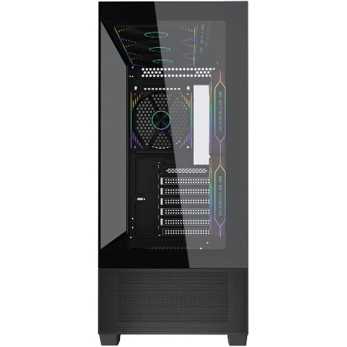 Компьютерный корпус Accord ACC-EL1B TG черный без БП ATX 2xUSB2.0 1xUSB3.1 audio