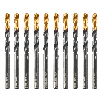 Сверло по металлу Denzel 6 мм, HSS-Tin, Golden Tip, 10 шт.