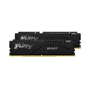 Оперативная память Kingston Fury Beast, DDR5, 16GB (2x8GB), 6000MHz, CL36, DIMM, с радиаторами, RGB, черный