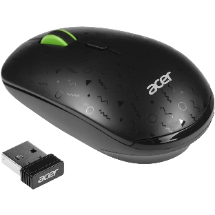 Мышь беспроводная Acer OMR307 черный, 1600 dpi, радиоканал, USB, кнопки - 4