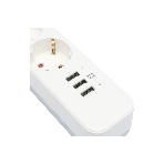 Сетевой фильтр Гарнизон 2.0 Мультипорт EPS-4-U3-W-4, 4 р, 10А, 3xUSB, 4 м, ур.защиты 2+, белый, пакет