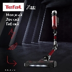 Пылесос вертикальный Tefal X-Force Flex TY2079WO черный/красный, питание от аккумулятора, 100 Вт, уборка сухая, пылесборник 0.4 л