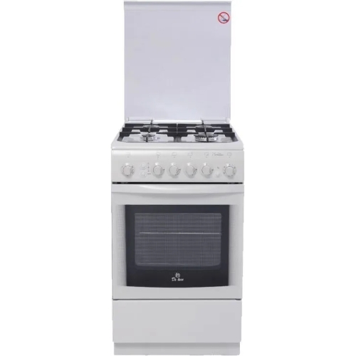 Плита газовая De Luxe 506040.01ГЭ КР белый, конфорок 4 шт, духовка 60 л, 50 см x 85 см x 60 см