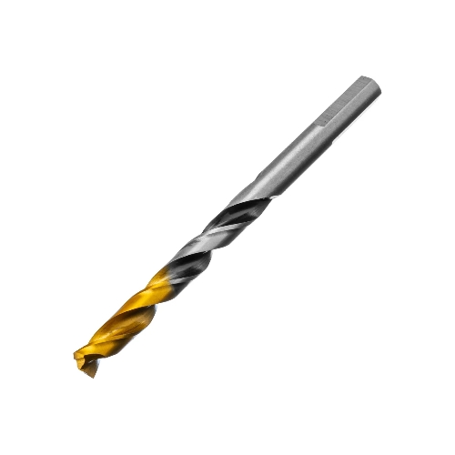 Сверло спиральное по металлу Denzel 7,5 x 109мм, Р6М5, Golden Tip, многогранная заточка