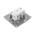 Механизм розетки EKF UP1-SOA-110 16А, с заземлением, без шторок, алюминий Эпика