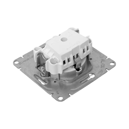 Механизм розетки EKF UP1-SOA-110 16А, с заземлением, без шторок, алюминий Эпика