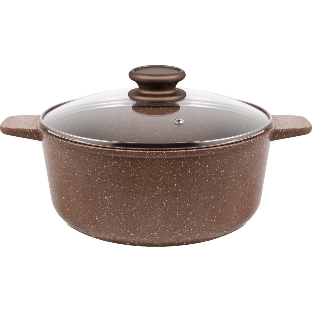 Кастрюля Maunfeld CARMEL MF24CRM01CR, 24 см, 4 л из литого алюминия со стеклянной крышкой
