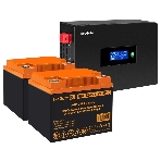 Комплект Источник бесперебойного питания EX295994RUS + батарея 45Aч EX285666RUS 2шт (инвертор, синус, для котла, PF=1, настенный) ExeGate IdealSine SR-1500.LCD.2SH <1500VA/1500W, чистая синусоида, цветной LCD-дисплей, 2*Schuko, крепление настенное, черный> + батарея ExeGate HRL 12-45 (12В, 45Ач) 2шт