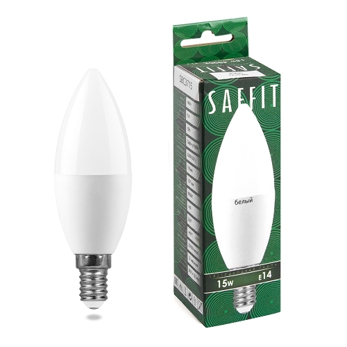 Лампа светодиодная SAFFIT SBC3715 LED 15Вт Е14 белый матовая свеча