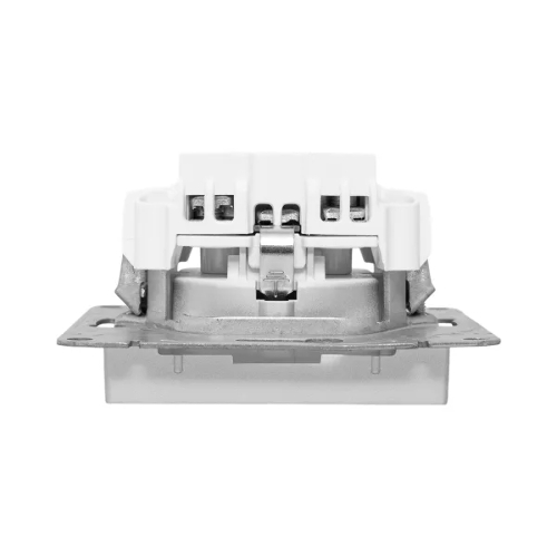 Механизм розетки EKF UP1-SOA-110 16А, с заземлением, без шторок, алюминий Эпика