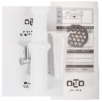 Мясорубка электрическая OLTO HM-080 белый, 1800 Вт, 1.5 кг/мин, реверс, защита от перегрузки, насадки - 4