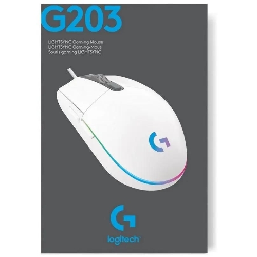 Мышь проводная Logitech G102 LIGHTSYNC белый, 8000 dpi, USB, кнопки - 6