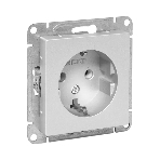 Механизм розетки EKF UP1-SOA-110 16А, с заземлением, без шторок, алюминий Эпика