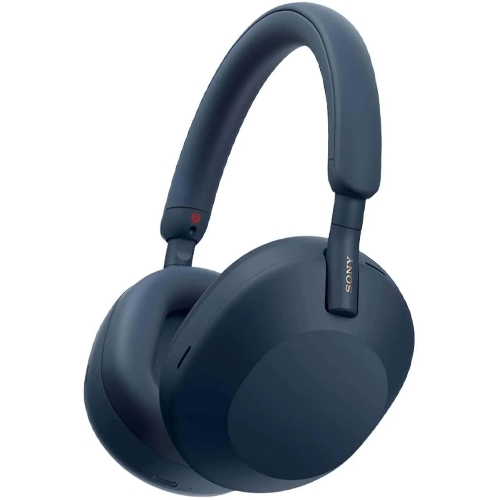 Беспроводные/проводные наушники Sony WH-1000XM5 синий, полноразмерные, Bluetooth + проводной, активное шумоподавление, до 30 ч