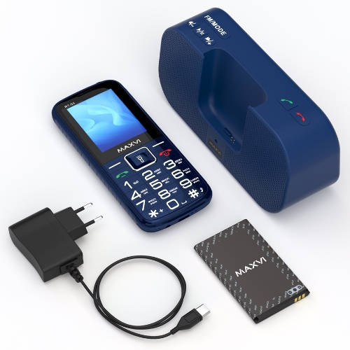 Мобильный телефон Maxvi RT-04 + док-станция, синий