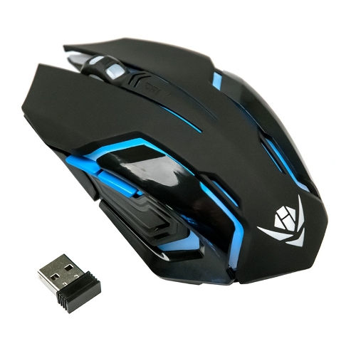 Мышь беспроводная Nakatomi MROG-20UR черный, 2400 dpi, радиоканал, USB, кнопки - 6
