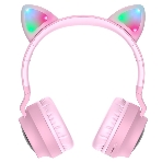 Беспроводные/проводные наушники Hoco W27 розовый, накладные, Bluetooth + проводной, 