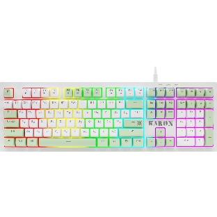 Клавиатура Defender Karon GK-129 проводная, USB Type-A, белый/зеленый