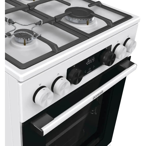 Плита Газовая Gorenje GGI5C22WF, газовая духовка, стеклянная крышка, чугун, белый